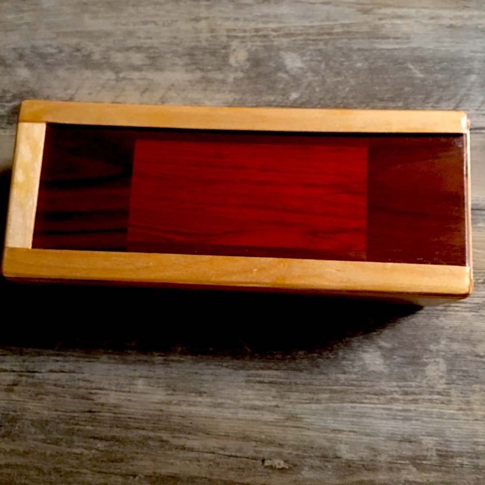 ‘Sliding Compartment’ Wooden Box - Mixed Woods